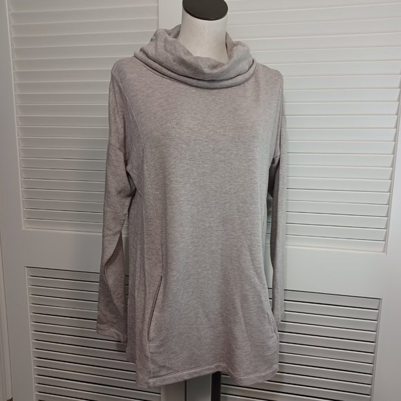 Soft Surroundings Tan Cowl Neck Knit Fleece Tunic - Picture 10 of 10